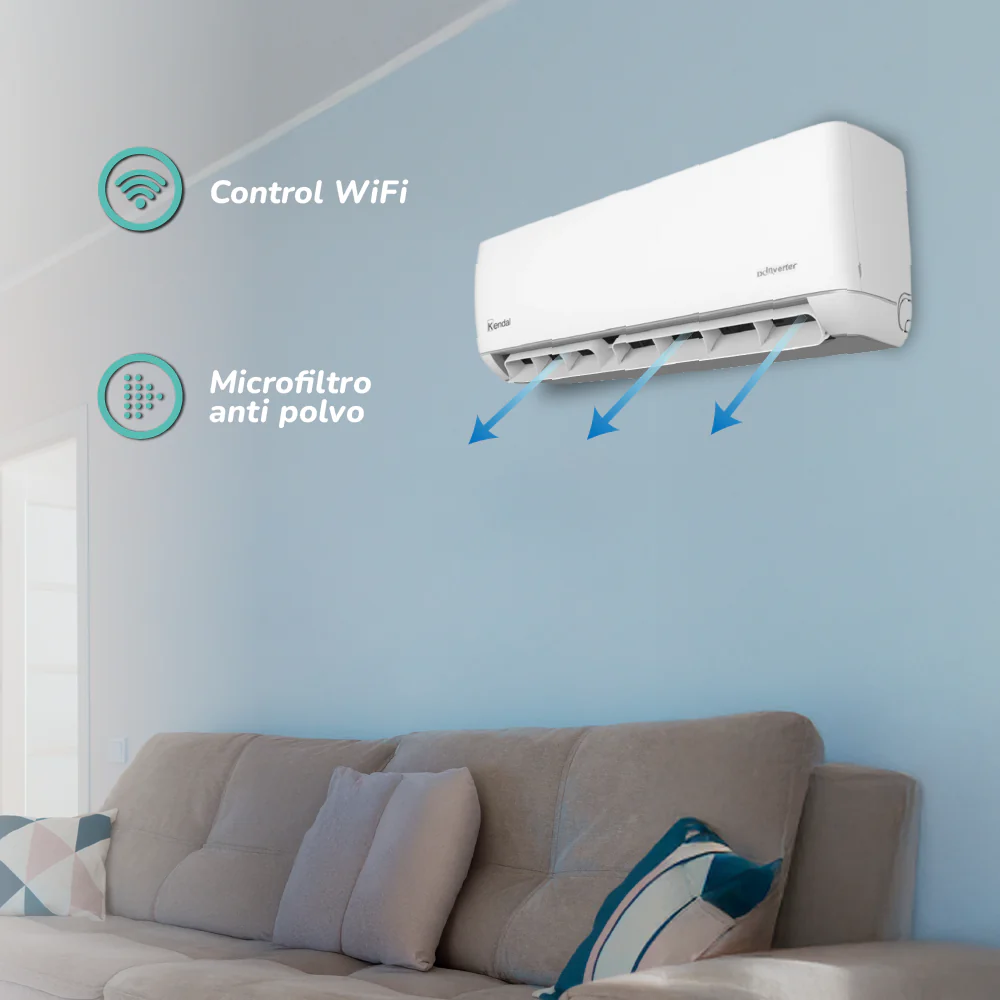 Aire Acondicionado INVERTER 12.000 btu/hr Frio Calor, R32 C/R, KitInstalacion 3 metros. WIF KENDAL - Imagen 3